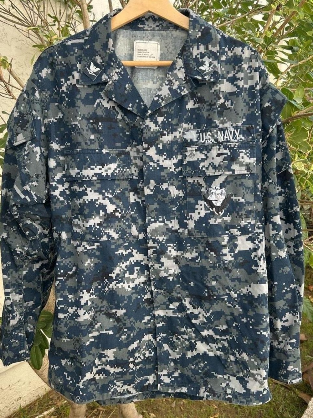 US Navy NWU Type I Digital Camo Working Blouse Medium Long Blue Military